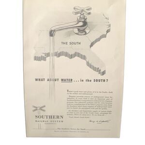 Vintage 1954 Southern Railway What About Water Ad Advertisement